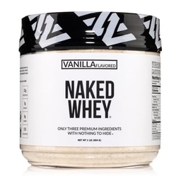 Naked Vanilla Whey Protein 1Lb, Csak 3 Összetevők, Minden természetes fűszeres tejsavó fehérje por + Vanilla + Kókusz Sugar - GMo- mentes, Szójamentes, glutén mentes. Támogatja az izomnövekedést, 12 szervadékok