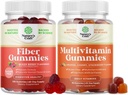 Felnőtteknek szánt fiber gumik kötege - Chicory Root Supplement with Prebiotic for Gut & Digestive - Sugar Free & Vegan and Multivitamin Gumies for Recept - Halal Multivitamin Gummy with B12 Biotin