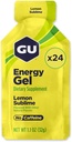 GU Energy Original Sports Nutrition Energy Gel, Vegan, Gluten-Free, Kosher und Dairy-Free On-the-Go Energy for Any Workout, 24-Count, Lemon Sublime