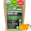 HU Wellness Naturals Organic Puskapor Green Tea 124; Loose Leaf124; Prémium Minőség 124; 100% Certified Organic Green Tea 124; 16oz / 453g