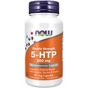 NOW Foods kiegészítők, 5- HTP (5- hidroxitriptofán) 200 mg, Double Strength, Neurotranszmitter Support *, 60 Veg kapszula