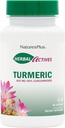 Natings Plus Herbal Actives Turmeric - 400 mg, 95% kurkumin, 60 Vegan Capsules - vegetáriánus, gluténmentes - 60 Servings