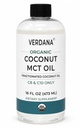 Verdana Organic MCT Oil 16 oz - Food Grade USDA Organic for Keto Coffee, Unfavored Natural Oil Pulling Mouthwash & Masszázs - Kókuszszármazék, frakcionált - Közepes láncú C8 C10 - Non-GMO, Kosher