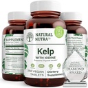 Természetes Nutra Kelp Jód Pajzsmirigy Supplement, Erősíti az immunrendszert, és szabályozza a Metabolizmus, Vegan Sea Kelp, Nem GMO, Atlantic Sourced Seaweed kivonat, 225 µg, 250 tabletta (2-es csomag)