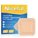 Silicone Foam Dressing 4 "x4", Vízálló szilikon kötszerek határragasztó, magas Absorbency Bed Sore kötszer sebtapasz (2.5 "X2.5" Pad), 5 csomagolás, FSA HSA támogatható