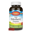 Carlson - Black Elderberry Gumies, C-vitamin & Cink, Immuntámogatás, 120 gumi