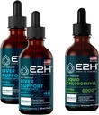 E2H: Májfenntartó kiegészítés (2 Pack - 4 Fl Oz) és klorofillin folyadékcseppek (1 üveg - 2 Fl Oz)