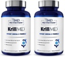 1MD Nutrition KrillMD - Antarktiszi krillolaj Omega 3 Kiegészítés asztaxantin, EPA, DHA) 124; 2X Hatékonyabb, mint a hal oil