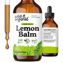 Wild & Organic Lemon Balm tinktúra - Hangulattámogatási kiegészítés - Melissa Lemon Balm Levélkivonat cseppek - Vegan, Sugar & Alcohol- Free Calming Supplement - 4 fl oz