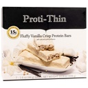Prot- Thin Fluffy Vanilla Crisp Protein Bars, 15g Protein, Alacsony kalóriatartalmú, Nagyon alacsony szénhidrát (VLC), Alacsony zsírtartalmú, Magas Fiber Snack Bar, KETO Diet Friendly, Ideal Protein kompatibilis, No Gluten Összetevők, 7 / Box