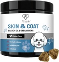 Omega 3 Fischöl für Hunde, Lachsöl Skin und Mantel Ergänzung für Hunde Hunde Hunde Allergy Relief, trockene und juckende Haut Entlastung Behandlung, Allergy Chews - Hund Anti Shedding Treats - Shiny Coats - EPA & DHA