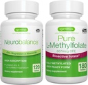 Neuroegyensúly Cink, Magnézium & B6-vitamin + tiszta folsav 400mcg Vegan Bundle, kelátozott cink Picolinát 24mg, Oxide- mentes Magnézium & B6 vitamin + Optimalizált L- metilfolát, által Igennus