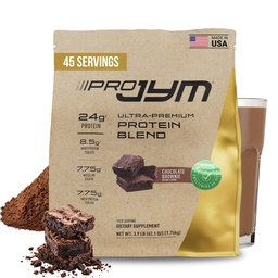 Pro JYM Natural Chocolate Brownie Protein Powder Blend - Whey Protein Isolate, Casein, & Milk Protein Isolate, a férfiak és nők helyreállítási Shakes
