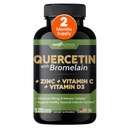 Gade Nutrition Quercetin Bromelain C-vitaminnal és Cink-D3-vitaminnal 124; Immun Supplement in Capprovided 124; Non- GMO, Gluten- Free, Vegan) 124; Made in The USA
