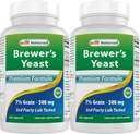 Best Naturals, Brewers Yeast, 7-1 / 2 Grains B1-vitaminnal, B2-vitaminnal, 1000 mg 240 tabletta (240 db 2-es csomag)