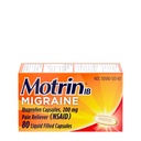 Motrin IB Migrén Relief folyékony gél kapszula 200 mg Ibuprofen kapszulánként, gyors és hatékony migrén fejfájás orvoslás NSAID fájdalom Reliever Ibuprofen, koffein- mentes, 80