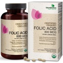 Futurebiotics Folic Acid 800mcg szerves citrom Peel USDA Certified Organic, 120 vegetáriánus tabletta