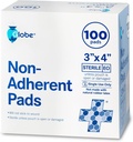 Globe Advanced Sterile Non- Adherent Pads - 124; 100- Pack, 3 "x 4" - 124; Non- Adhezive Wound Dressure - 124; Highly Absorbent & Non- Stick, Painless Removal- Swap 124; Extra Protection céljára csomagolt (3 x 4)