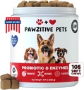 Probiotics for Dogs Digestive Health - Probiotic Chews for Gut Health, Itchy Skin Yeast, Diarrhea - USA Produkt - Immununterstützungsergänzung - Dog Digestive Support & Allergy Relief Chews with Enzymes