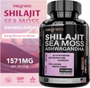 All-in-One Sea Moss, Shilajit, Ashwagandha & Glutatione Supplement for Women, Fokozza az energiát, 60 kapszula