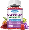 Saffron Gummies - Sugar Free Saffron Ergänzung für Männer Frauen Mood Unterstützung Ergänzung mit Safran Extrakt, Leidenschaft Blume, Magnesium & Vitamine für Entspannung, Fokus, Himbeer Geschmack, 60 Zähler