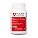 PROTOCOL FOR LIFE MALANCE 5- Metilfolát 5000mcg - Superior Metil Folate Bioavailability - for Brain Support - Folate Supplement for Women & Men - Kosher & Vegan - 50 Veg Caps