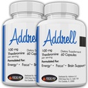 Addrell 2 Pack Energy Stimulant Pills - Study Supplement Alternative Pill, Natural Nootropic Supplements & Cognitive Enhancer Subsitted to Love Mental Clarity - 120 kapszula
