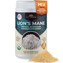 Naturealm Oroszlán sörényes gomba por - Organic Brain Support for Focus Memory Mental Clarity - Nem GMO Kognitív funkció - 60 szerváció