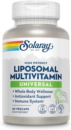 SOLARAY Liposzómás multivitamin férfiak és nők számára, nagy potencia, fokozott felszívódás C-vitamin, D-vitamin, biotin, metil B- 12, Odor semleges és gyengéd emésztés, 30 szerváció, 60 VegCaps