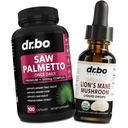 Saw Palmetto für Frauen Haarausfall & Lions Männliche Pilztropfen - DHT Blocker Growth Plus Bladder & Organic Lion's Mane Mushroom Liquid Drops Tincture - Pure Saw Palmetto Hair Loss & Urination Pillen