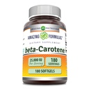 Amazing Formulas Beta-Carotene Supplementary - 124; 25000 NE / Serving - 124; 180 Softsfelles - 124; Non- GMO - 124; Gluténmentes - 124; Made in USA