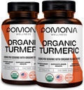 Pomona Wellness Organic Turmeric Supplement 2100 mg, USDA Organic, Non-GMO, Vegan, Turmeric Curcumin fekete borssal felszívódásra, a közös támogatás és immunitás, 240 tabletta (2 csomag)