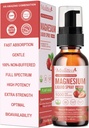 Magnézium-glicinát folyékony spray citráttal, Oxide & Malate, Magnézium teljes vitaminnal, L- Theanine, D3K2, B6 a szív, láb görcsök, izmok és energia - Sugar- mentes eperflavor, 2 Fl Oz