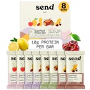Küldjön bárok Plant- alapú Vegan egészséges fehérje bárok, Zöldek (Variety Pack, 8 Bárs) - csak a valódi összetevők, Nulla hozzáadott cukor, gluténmentes, Dairy- mentes