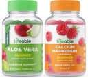 Életképes Aloe Vera + kalcium Magnézium, Gumies Bundle - Nagy ízű, vitamin kiegészítés, glutén mentes, GMO mentes, rágható