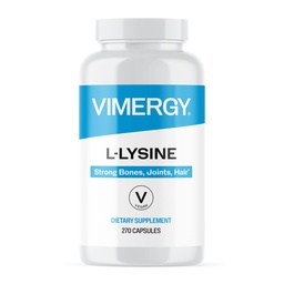 Vimergy L- Lysine - Promotes Egészséges bőr, Hair & Nails * - Támogatja az egészséges anyagcsere * - Vegan, Non- GMO & Gluten- Free - 270 kapszula