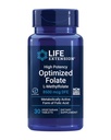 Life Extension High Potency Optimalizált folát - L- metilfolát - Folic Acid, 8500 µg DFE - Heart & Brain Support, Egészséges Homocisztein szint - Glutin- mentes, Non- GMO, Vegetáriánus - 30 tabletta