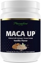 Paradise Herbs Up Vanilla Vegan Protein Por, Organic Pea & Brown Rice, Maca Root, Aminogen Digestic Enzyme Blend, Nutrim Zab Bran Fiber, 15 Servings, 450 g
