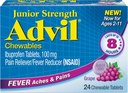 Advil Junior rágótabletta Ibuprofen tabletta, Grape 100mg, 24 tabletta (6 darabos csomag)