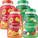 Superfood 180 Gyümölcs és 180 Veggie kapszula - Teljes élelmiszer Természetes Superfoods - Fenntartása Energy Levelek, Aloe Vera - Szója mentes (90 gróf (csomag 4)