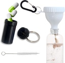 Fehérje por tölcsér készlet Utazási fehérje por tartályok Fehér 1 Carabiner 1 Brush és 1 Mini Pocket Pill Box Megerősítették, hogy megakadályozza a kiömlések tornaterem pre- edzés kiegészítés por tölcsérek