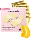 grace & stella Award Winning Under Eye Mask - Travel Essentials - Születésnapi ajándékok nőknek - Gel Eye Patches for Dark Circles, Puffy Eyes, Wrinkles, Undereye Bags - Vega Self Care (48 pár, arany)