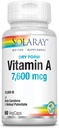 Solaray, A-vitamin, 7,500 µg, 60 VegCaps