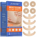Silicone Scar Sheets for Breast - 8 Pack, beleértve 4 Areola Soft Strips & 4 Horgony Sheets