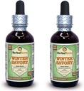 Téli Savory (Satureja Montana) Glicerit, szerves szárított levelek alkoholmentes folyadék kivonat (márkanév: HerbalTerra, Proudly made in USA) 2x2 fl.oz (2x60 ml)