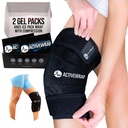 ActiveWrap - Knee Ice Pack Wrap kompression, 2 Reusable Gel Heat & Cold Packs for Knee Pain, Sore Legs & Shin Splints. Rugalmas hideg köteg a sérülés és duzzanat Control és közös támogatás - egy méret illik leginkább