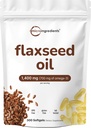 Flaxseed Oil 1400mg Softgels, 300 Zähler | w/ 700mg ALA Omega 3, kalt gepresst, reich an Fettsäuren, Alpha Linolensäure, Unterstützung Herzgesundheit & Immunsystem | Non-GMO, keine Gluten - 300 Servierungen