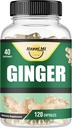 Ginger Root kapszula Készült organikus gyömbér Root Powder 2500mg per szerving, 120 Növényi kapszula 40 Servings