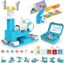 WhalesBot A3 12- in-1 STEM Blocks Coding Robot Kit gyerekeknek, 61- Piece Educational Building Set Interactive Storytelling, Ideal Toy Gift for Boys & Girls Ages 3- 6