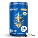 BIRDMAN Falcon Organic Vegan Protein Powder Vanilla, 24g Protein, Sugar Free, Probiotics, Low Carb, Keto Friendly, Dairy Free, Laktóz Free, Non Whey, Plant Based Pea Protein Powder - 18 Servings
